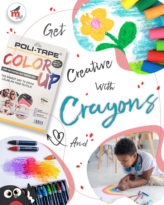 Poli-Tape - Color Up Iron on - Print and Paintable Heat Transfer Vinyl 7pk