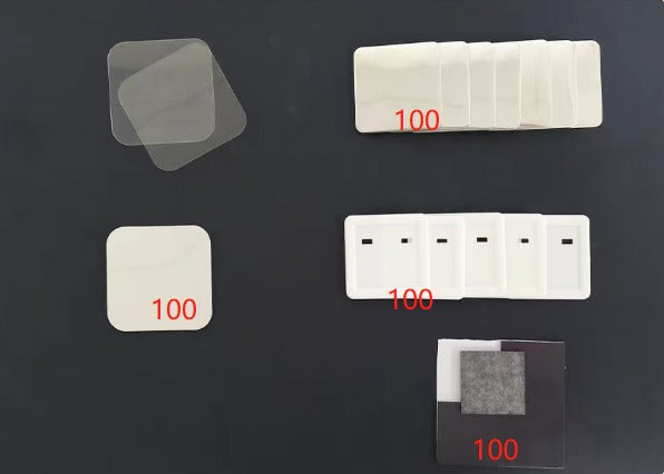 Fridge Magnet and Badge Refill Components set - 50mm x 50mm - 100pc