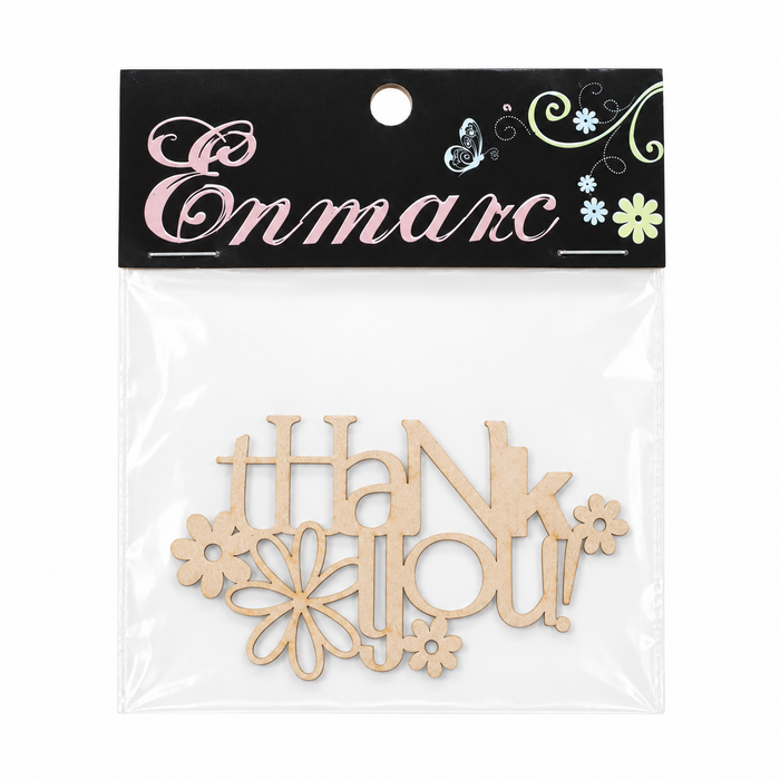 Doodles - Enmarc - "Thank You! (Flowers)" Chipboard Embellishment