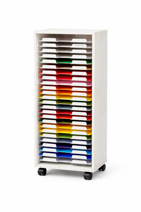 Doodles Best Craft Organizer - Crafting Storage Cabinet - Paper Shelves - Bar Height - White