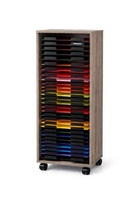 Doodles Best Craft Organizer - Crafting Storage Cabinet - Paper Shelves - Bar Height - Wood Grain