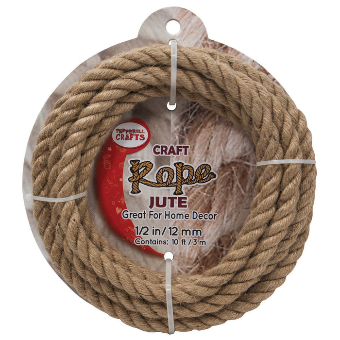 Pepperell Jute Craft Rope .5"X10'-Natural