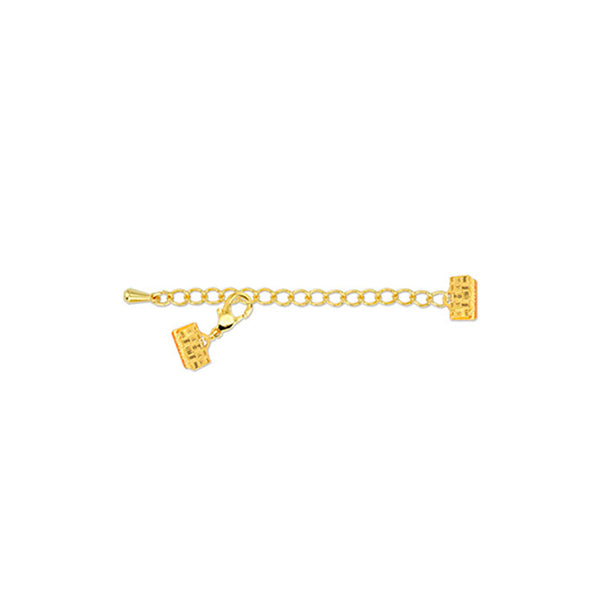 Artistic Wire Extension Chain Clasps with Lobster Claw, Gold Color, 10 mm / .4 in, 2 sets