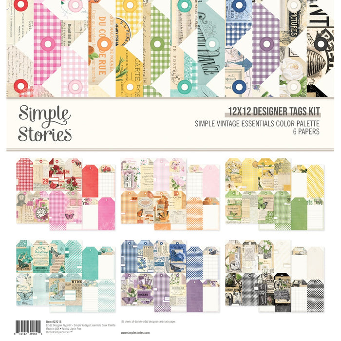 Simple Vintage Essentials Color Palette Designer Tags Kit-