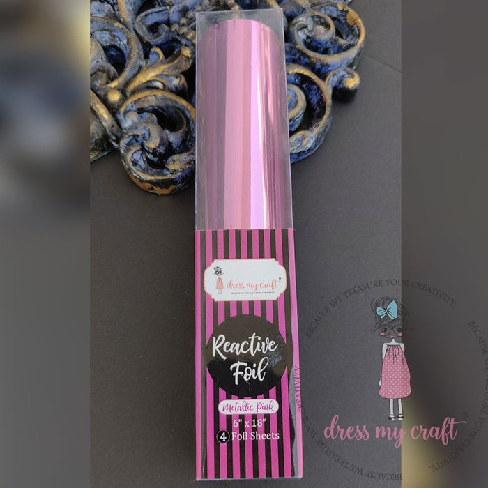 Dress My Craft Reactive Foil Sheets 6"X18" 4/Pkg-Pink