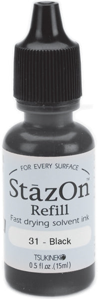 StazOn Solvent Ink Refill .5oz-Jet Black