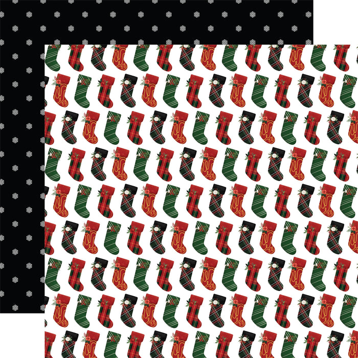 A Wonderful Christmas Double-Sided Cardstock 12"X12"-Stockings Were Hung