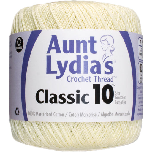 Aunt Lydia's Classic Crochet Thread Size 10-Cream