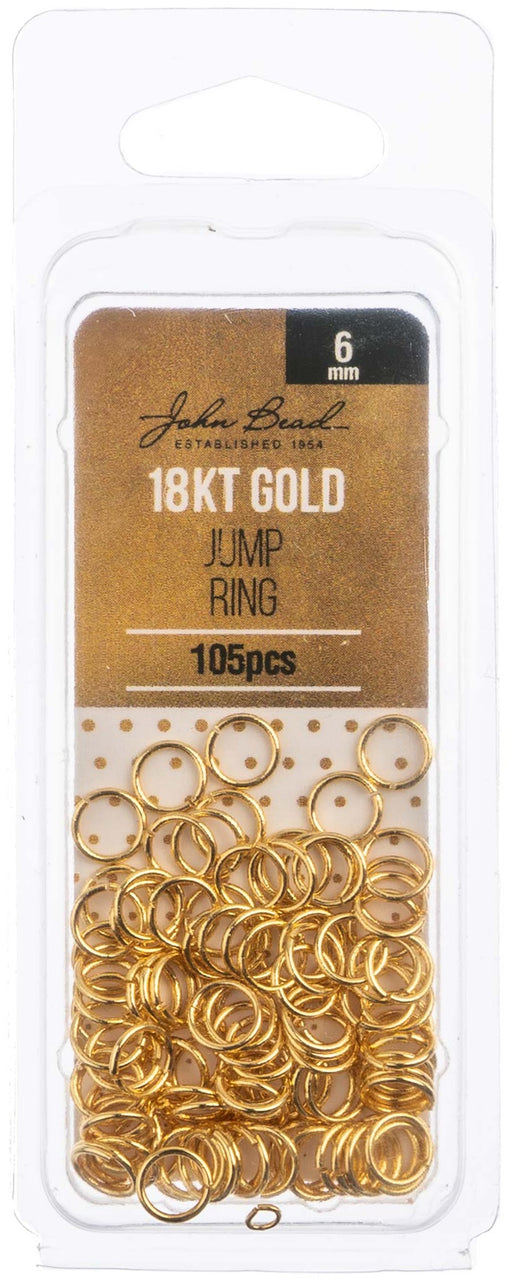 John Bead Jump Ring 6x.7mm 21ga 105/Pkg-18kt Gold Plated