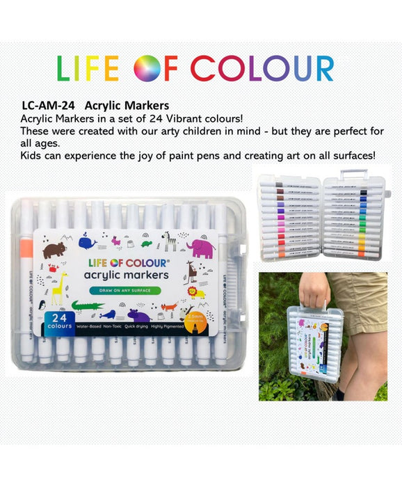 Life In Colour - Acrylic Markers 24pcs Colour Set