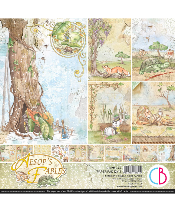 Ciao Bella - Aesop's Fables Collection - Paper Pad 12x12 12/Pkg