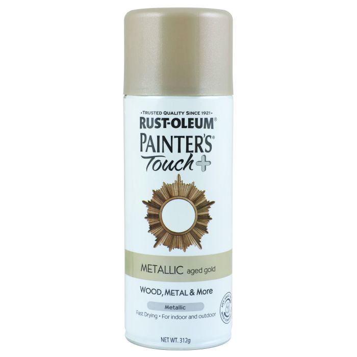 Rust-Oleum Painter's Touch Plus Metallic Spray Paint Aged Gold 312g 300413