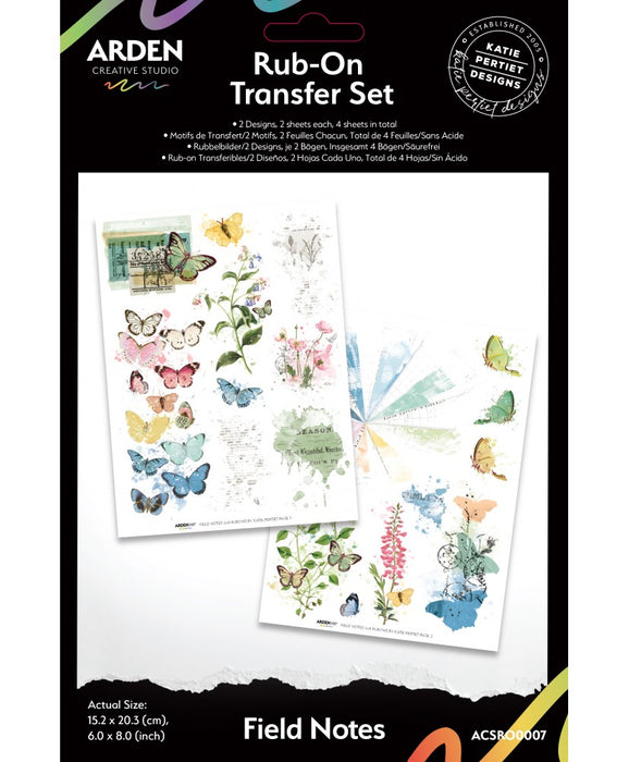 Arden Creative Studio Field Notes 6in x 8in Rub-On Transfer Set