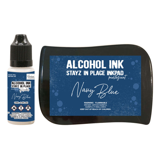 Couture Creations - Stayz in Place Alcohol Ink Pad & Reinker (12ml) - Pearlescent - Navy Blue