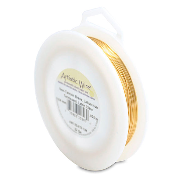 Artistic Wire, 22 Gauge / .64 mm Tarnish Resistant Brass Craft Wire, 1/4 lb / .11 kg