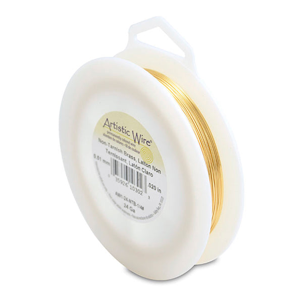 Beadalon - Artistic Wire, 24 Gauge / .51 mm Tarnish Resistant Brass Craft Wire, 1/4 lb / .11 kg
