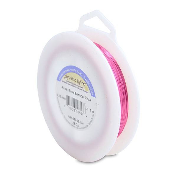 Artistic Wire, 28 Gauge / .32 mm Silver Plated Tarnish Resistant Colored Copper Craft Wire, Rose Gold Color, 1/4 lb / .11 kg, approx. 498.3 ft / 151.9 m