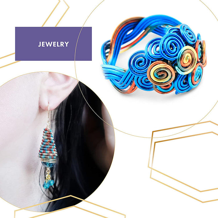 Artistic Wire, 20 Gauge / .81 mm Tarnish Resistant Colored Copper Craft Wire, Multicolor Blue, Red, Gold, 4 yd / 3.6 m