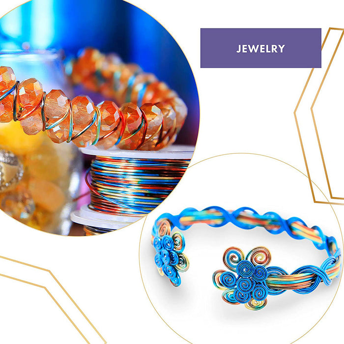 Artistic Wire, 20 Gauge / .81 mm Tarnish Resistant Colored Copper Craft Wire, Multicolor Blue, Red, Gold, 4 yd / 3.6 m