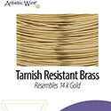 Artistic Wire, 18 Gauge / 1.0 mm Tarnish Resistant Brass Craft Wire, 10 yd / 9.1 m