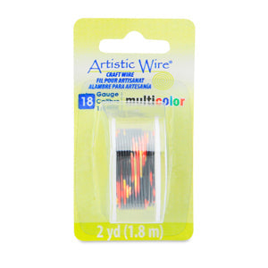 Artistic Wire, 22 Gauge / .64 mm Tarnish Resistant Colored Copper Craft Wire, Multicolor Red, Gold, Black, 6 yd / 5.5 m
