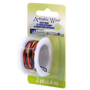 Artistic Wire, 18 Gauge / 1.0 mm Tarnish Resistant Colored Copper Craft Wire, Multicolor Red, Gold, Black, 2 yd / 1.8 m