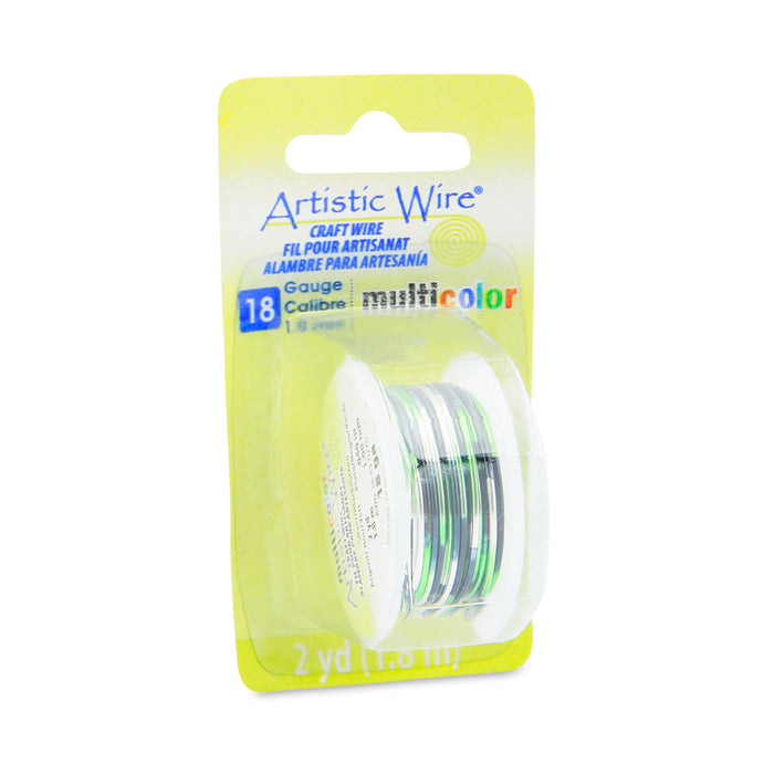 Artistic Wire - 18 Gauge (1.02 mm), Multicolor, Silver, Black, Green, 2 yd (1.8 m)