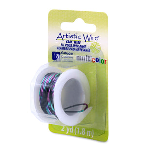 Artistic Wire, 18 Gauge / 1.0 mm Tarnish Resistant Colored Copper Craft Wire, Multicolor Pink, Black, Green 2 yd / 1.8 m