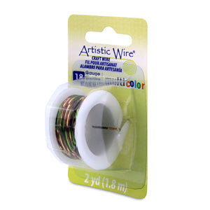 Artistic Wire, 18 Gauge / 1.0 mm Tarnish Resistant Colored Copper Craft Wire, Multicolor Brown, Green, Gold, 2 yd / 1.8 m