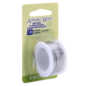 Artistic Wire, 18 Gauge / 1.0 mm Stainless Steel Craft Wire, 4 yd / 3.6 m