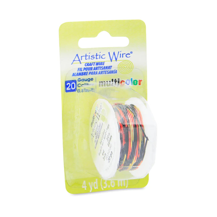 Artistic Wire - 20 Gauge (0.81 mm), Multicolor, Red, Gold, Black, 4 yd (3.6 m)