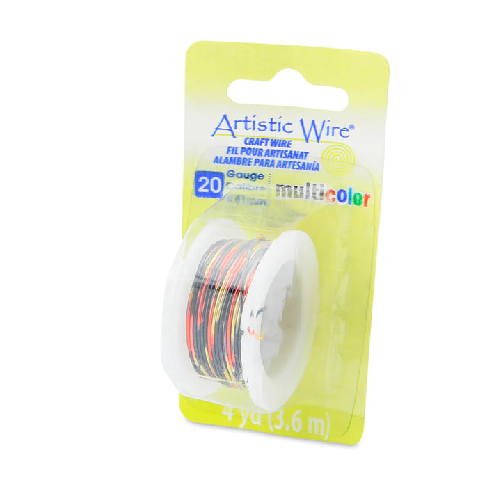 Artistic Wire - 20 Gauge (0.81 mm), Multicolor, Red, Gold, Black, 4 yd (3.6 m)