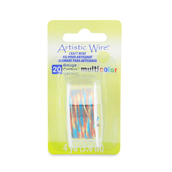 Artistic Wire, 20 Gauge / .81 mm Tarnish Resistant Colored Copper Craft Wire, Multicolor Blue, Red, Gold, 4 yd / 3.6 m