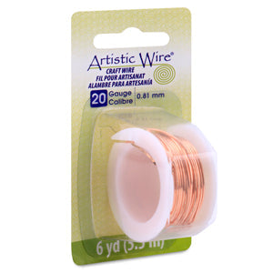 Artistic Wire, 20 Gauge / .81 mm Bare Copper Craft Wire, 6 yd / 5.5 m