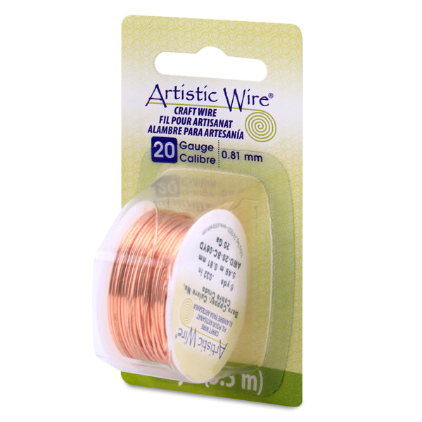 Artistic Wire, 20 Gauge / .81 mm Bare Copper Craft Wire, 6 yd / 5.5 m