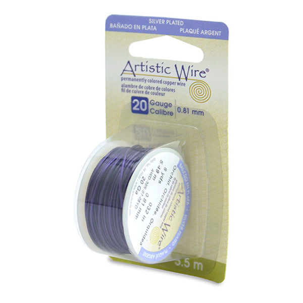 Artistic Wire, 20 Gauge (.81 mm), Silver Plated, Orchid, 6 yd (5.5 m)