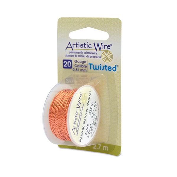 Artistic Wire, 20 Gauge (.81 mm), Twist, Round, Natural, 3 yd (2.7 m)