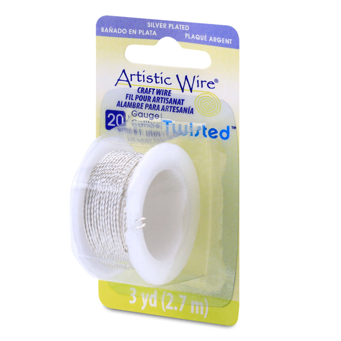 Artistic Wire, 20 Gauge / .81 mm Silver Plated Tarnish Resistant Colored Copper Craft Wire, Round Twist, Rose Gold Color, 3 yd / 2.7 m