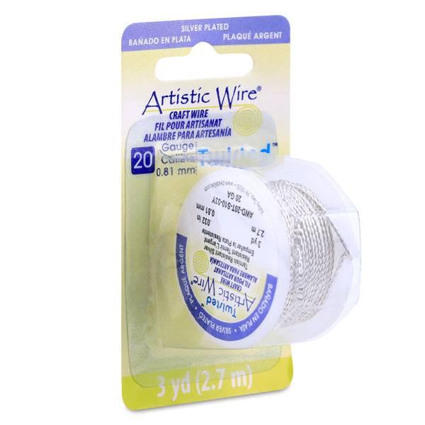 Artistic Wire, 20 Gauge / .81 mm Silver Plated Tarnish Resistant Colored Copper Craft Wire, Round Twist, Rose Gold Color, 3 yd / 2.7 m