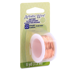 Artistic Wire, 22 Gauge / .64 mm Bare Copper Craft Wire, 8 yd / 7.3 m