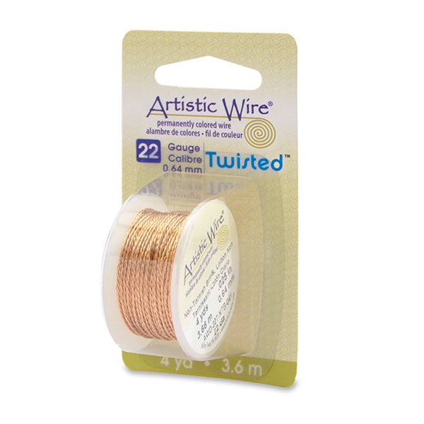Artistic Wire, 22 Gauge (.64 mm), Twist, Round, Tarnish Resistant Brass, 4 yd (3.65 m)
