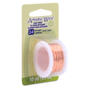 Artistic Wire, 24 Gauge / .51 mm Bare Copper Craft Wire, 10 yd / 9.1 m