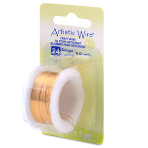 Artistic Wire, 24 Gauge / .51 mm Tarnish Resistant Brass Craft Wire, 10 yd / 9.1 m