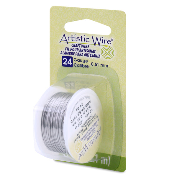 Artistic Wire, 24 Gauge / .51 mm Stainless Steel Craft Wire, 10 yd / 9.1 m