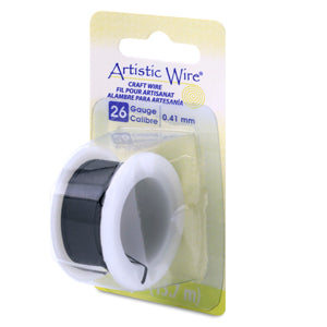 Beadalon - Artistic Wire, 26 Gauge / .41 mm Tarnish Resistant Colored Copper Craft Wire, Black, 15 yd / 13.7 m