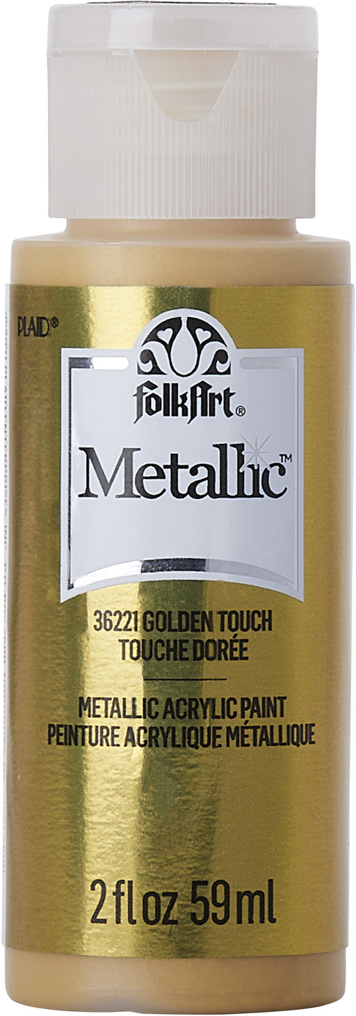 FolkArt Metallic Acrylic Paint 2oz-Golden Touch