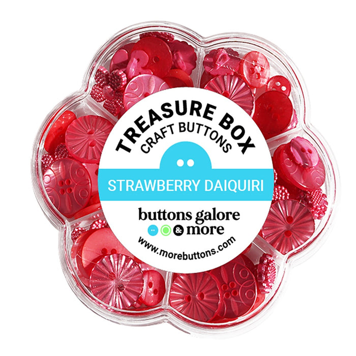 Buttons Galore Treasure Box-Strawberry Daquiri