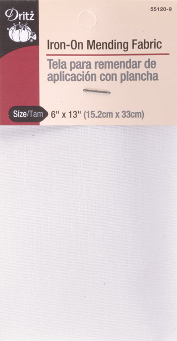 Dritz Iron-On Mending Fabric-White 6"X13"