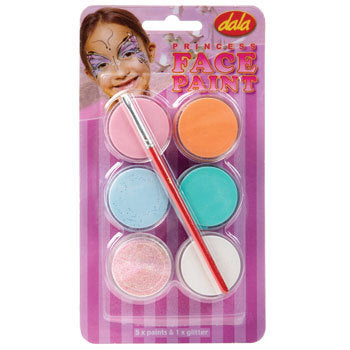 Dala Princess Face Paint Kit with Brush (6 x 10ml)