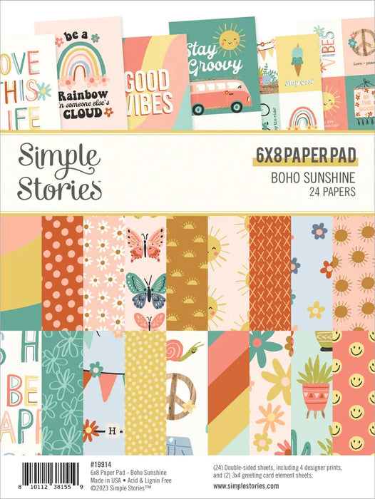 Simple Stories Double-Sided Paper Pad 6"X8" 24/Pkg-Boho Sunshine